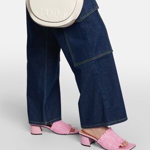 Ganni Smock Kitten Heel Mule Sandal  NWB SZ 8 NWT